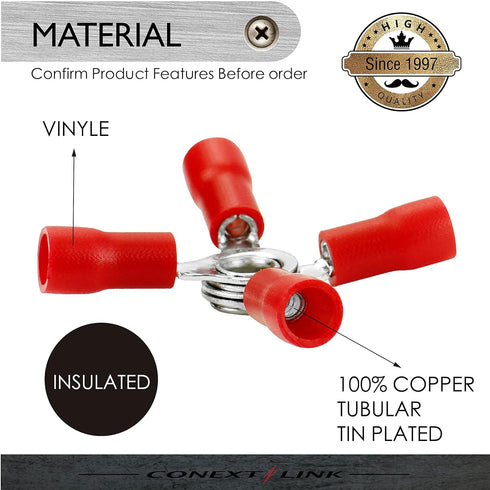 Conext Link 15 Crimp 4 Way X Ring Butt Connector Terminal Vinyl 22-18 16-14 12-10 Gauge AWG ?18265?...