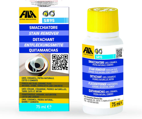 FILA Surface Care Solutions SR95 Stain Remover for Natural Stone and Porcelain, 75 ml, white, (FILA SR95)...