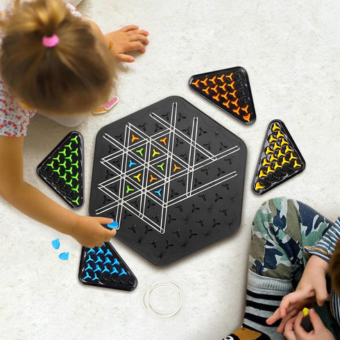 Triggle Rubber Band Game, Chain Triangle Chess Game Set Desktop Board Interactive Game for Kids Adult Family Party?2-4 Palyersf...