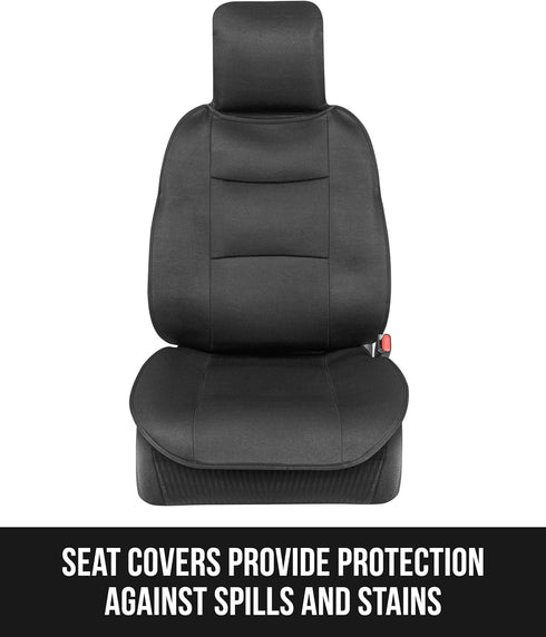 BDK EasyFit Car Seat Covers for Front Seats, Black – Front Seat Cover Set with Integrated Headrest Cover, Quick Slip-On Installation, Fits Most Ca...