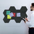 Vienrose Hexagon Felt Bulletin Board Self Adhesive Pin Board Wall Decoration Tiles with 35 Push Pins for Office Home and School, Black 8 Pack...