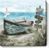 Bathroom Wall Art Coastal Décor Nautical Boat on Beach Canvas Picture Ocean Seagull Seascape Canvas Print Sea Bird Farmhouse Artwork for Seashore ...