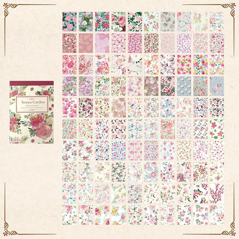 100Scrapbook Craft Paper Kit for Scrapbook Journaling Supplies?Pink FlowerCraft Supplies Materials Decoupage Paper for Scrapbooking Supplies?Bulle...