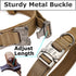 Dog Tactical Collar Military Dog Training Collar Control Handle and Heavy Metal Buckle for Medimum Large Dog Training Behavior Aids Brown L...