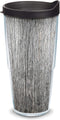 Tervis Gray Wood Grain Made in USA Double Walled Insulated Tumbler Travel Cup Keeps Drinks Cold & Hot, 24oz, Clear...