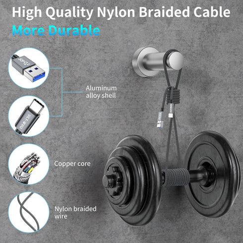 ULT-WIIQ USB A to USB C Cable High Speed 10Gbps Data Transfer USB Type C Cable Fast Charging QC 3.0 AFC Braided USB to USB C Charger Cable for iPh...