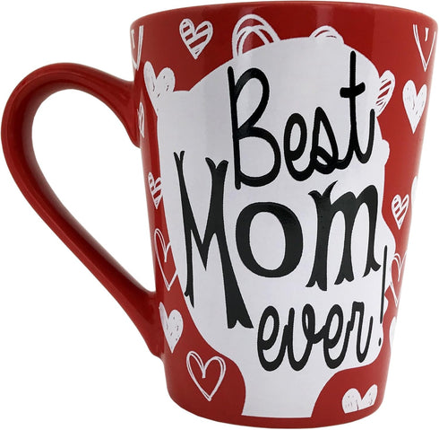 KINREX Best Mom Ever Mug – Valentines Day Gifts Mothers Day Gifts Coffee Cup for Women, Mother, Grandmother, Parent, Gift for Christmas, Birthday,...