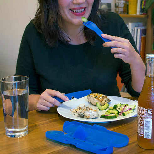 humangear GoBites Quattro | Travel & Camping Utensils | Portable & Convertible Dining Ware | Multi-Functional Fork, Spoon, Chopsticks, Toothpick...