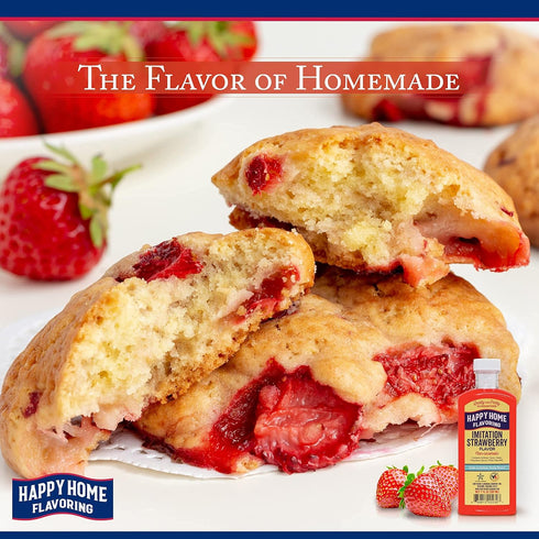 Happy Home Imitation Strawberry Flavoring, Non-Alcoholic, Certified Kosher, 7 oz....