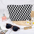 Checkered Makeup Bag for Women Large Capacity Black Travel Cosmetic Bag Set Makeup Pouch for Purse Zipper Toiletry Organizer Cute Y2K Aesthetic Tr...