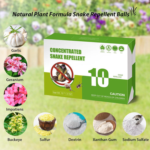 Snake Repellent for Yard Powerful 10 Pack Pet Safe Snake Away Repellent for Outdoors Camping Natural Snake Be Gone Repellent Balls to Keep Snakes ...