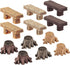 12 Pieces Miniature Garden Ornaments, Includes 6 Pieces Retro Wooden Style Benches, 6 Pieces Artificial Mini Root Stump for Moss Terrariums Landsc...