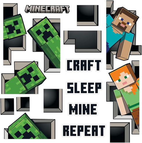 Eureka Minecraft Characters Door, Window, and Bulletin Board Go-Around Classroom Decorations for Teachers, 17 Pieces...