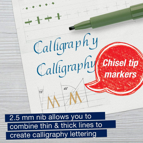 Faber-Castell Calligraphy Pitt Artist Pen Set - Multi Colored Calligraphy Pens (6 Count)...