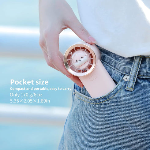 Handheld Mini Fan, Portable Pocket Fan,3600mAh Battery Operated Rechargeable Personal Fan, 6-15 Hours Working Time for Outdoor Activities, Summer ...