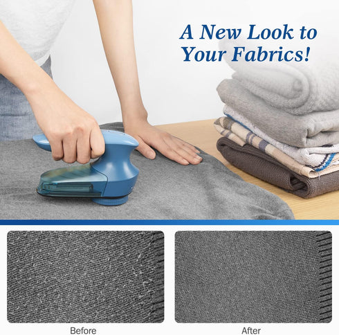 BEAUTURAL Fabric Shaver and Lint Remover, Sweater Defuzzer with 2-Speeds, 2 Replaceable Stainless Steel Blades, Battery Operated, Remove Clothes F...