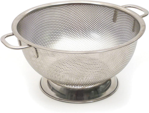 RSVP International Endurance Kitchen Collection Colander Strainer, 3 Quart, Pierced Stainless Steel...