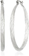GUESS "Basic" Silver Textured Hoop Earrings...