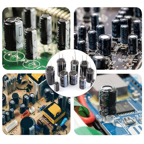 AUKENIEN Electrolytic Capacitor Kit 24 Values 670pcs Aluminum Industrial Electrical Radial Capacitors Assortment Set from 0.1uF to 1000uF 10V 16V ...