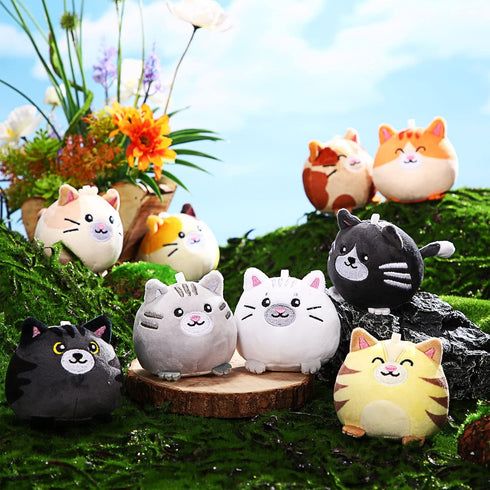 9 Pcs Mini Stuffed Keychains 3.15 Inch Small Plush Bulk Ornaments for Kids Birthday Party Favors Gifts Xmas Tree Hanging Stocking Stuffers (Cat)...
