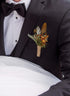 Boho Feather Boutonniere for Men - Handmade Brown Boutonniere for Wedding Rustic Corsage for Groom Groomsmen Anniversary Formal Dinner Party Prom ...