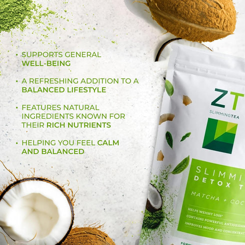 Dr. Zisman ZT Slimming - Matcha-Coconut Herbal Tea Blend with Senna Leaf- Antioxidant Effects - 28 Day Wellness Blend (28 Tea Bags)...