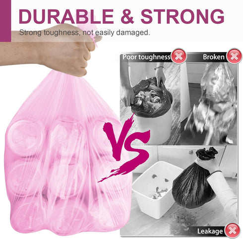 Charmount Small Trash Bags Bathroom, 4 Gallon Garbage Bags for Kitchen Bedroom, Unscented, 80 Count, Hot Pink...