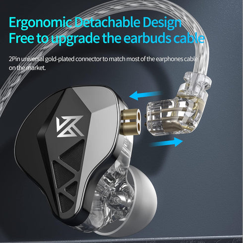 keephifi KZ EDXS in Ear Monitor Headphones 10mm Dynamic Driver HIFI 3D Metal Earphone, KZ Wired Earbuds IEMS with High Resolution Sound and Detach...