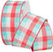Morex Tres Chic Ribbon, Wired Taffeta, 2-1/2 inch by 50 yards, Aqua/Shell Pink/White...