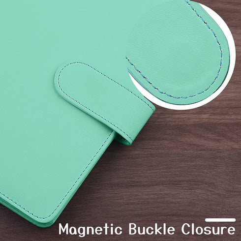 Antner A6 PU Leather Notebook Binder Refillable 6 Ring Binder for A6 Filler Paper, Loose Leaf Personal Planner Binder Cover with Magnetic Buckle, ...