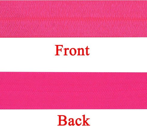 Mandala Crafts 5/8 Inch Hot Pink Fold Over Elastic Ribbon - 20 Yards FOE Foldover Stretchy Ribbon Band for Hair Ties, Headbands, Hair Bows, and Se...