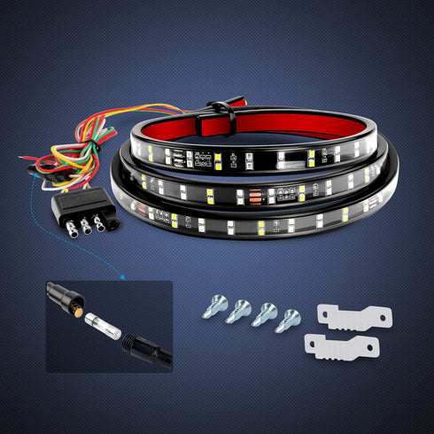 Nilight 60 Inch Truck Tailgate Light Bar Double Row LED Flexible Strip Red Running Brake Turn Signal White Reverse Back Up Lighting Modes for Pick...
