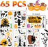 Halloween Window Clings, 6 Sheets Halloween Crows Bats Spiders Ghost Window Stickers Decorations for Glass Windows, Double-Side Removable Decals f...