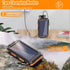 Solar Charger, 20000mAh Portable Outdoor Waterproof Solar Power Bank, Camping External Backup Battery Pack Dual 5V USB Ports Output, 2 Led Light F...