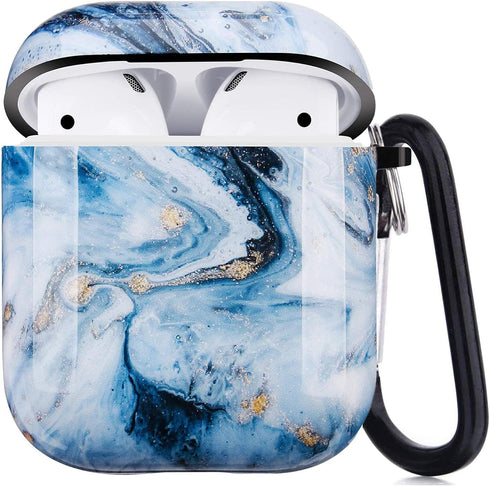 Marble Soft Earphone Case Compatible with AirPods Cover, Full Protective Soft TPU AirPods Cover Compatible with AirPods 1&2 Wireless and Wired Cha...