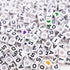 1120Pcs Square Acrylic 6x6mm Alphabet A-Z Letters Beads with Numbers Colorful Hearts Cube Beads for Phone Lanyard Bracelets Necklaces(White-1120-O...