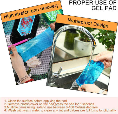 Blulu 6 Pieces Diamond Art Painting Accessories Anti-Slip Tools Sticky Mat Diamond Painting Trays Sticky Gel Pad Universal Mount Holder 5.6 x 3.3 ...