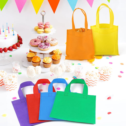 Aneco 30 Pieces Non-Woven Goodie Bags 8×8 Inch Party Favor Gift Bag Reusable Rainbow Cloth Bag for Birthday Party Baby Shower Wedding...