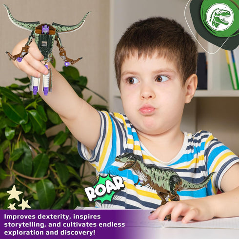 Forest & Twelfth Dinosaur Animal Toy – Transforming Action Figure – Changes from a Detailed Animal Toy to a Unique Robot Toy in Seconds – Great Gi...