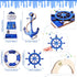 Yookeer 4 Pcs Beach Coastal Wall Decor Ocean nautical Bathroom Decor Wood Lighthouse Ship Wheel Anchor Wall Art Signs for Beach Party Room Bathroo...