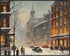 Posterizer 1 pcs-snowy winter city scene in oil painting style-3-Landscape & Nature Art-GIft for Men Women Teens-Dining Room Decor- unframed wall ...