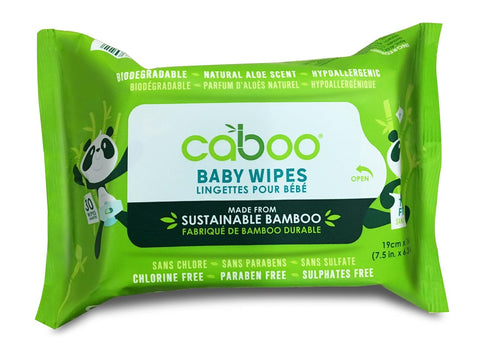 Caboo Tree Free Bamboo Baby Wipes, Eco Friendly Naturally Derived for Sensitive Skin, Resealable Peel Tab Travel Pack, Unscented, 30 Count...