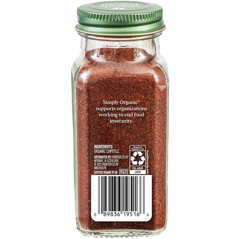 Simply Organic Chipotle Powder, 2.65 Ounce, Dried Smoked Jalapeno Peppers, Rich Aroma, Warm Smoky Taste With Mild Heat...