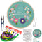 BERYA Handmade Embroidery Starter Kit Set with Pattern Including Embroidery Cloth,Bamboo Embroidery Hoop, Color Threads, and Other Tools Kit for B...