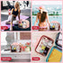 Chenille Letter Bag Nylon Makeup Bag Portable Bag Makeup Cases Preppy Patch Makeup Bag with Zipper Cosmetic Toiletry Storage Bag for Women Girls (...