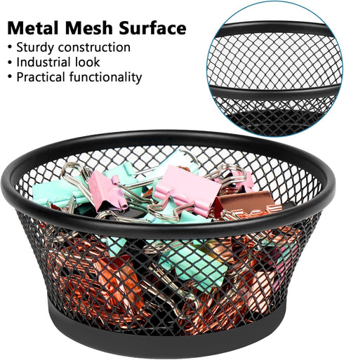 Paper Clip Holder for Desk, Paper Clip Holders, Mesh Paperclip Holders Metal Paper Clip Dispenser Organizer for Desk Binder Clip Holder Container ...