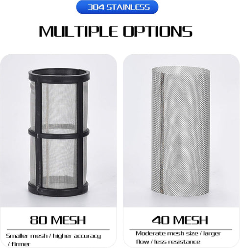 Water Filter, 3/4'' Female Twist-On Pipe Strainer, Nylon PA66 cover, PC bowl, 304 Stainless Screen(40 and 80 Mesh)...