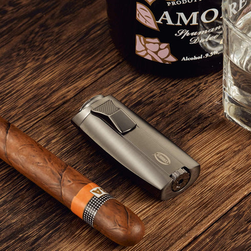 Cobber Torch Cigar Lighter, Double 2 Jet Flame Refillable Butane Cigar Lighter Gray...