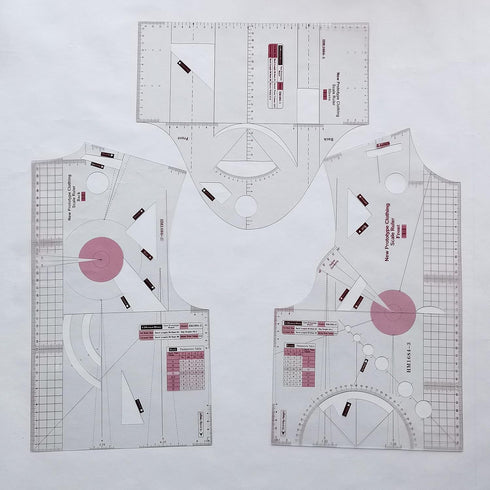 HONEYSEW 1:1 Fashion Design Ruler for Women Blouse Cloth Design School Student Teching Apparel Drawing Templete Garment Prototype Sewing Ruler Mod...
