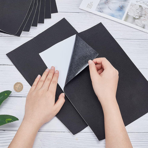 BENECREAT 10PCS 1mm Thick Self-Adhesive Foam Sheet 8.3x11.8 Insulation Foam for Halloween Decor, Containers and Furniture Protection, Black...
